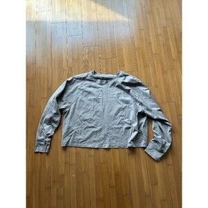 YPB Abercrombie Taupe Tan Brown Cropped Long Sleeve Tee - Women's Large